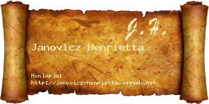 Janovicz Henrietta névjegykártya